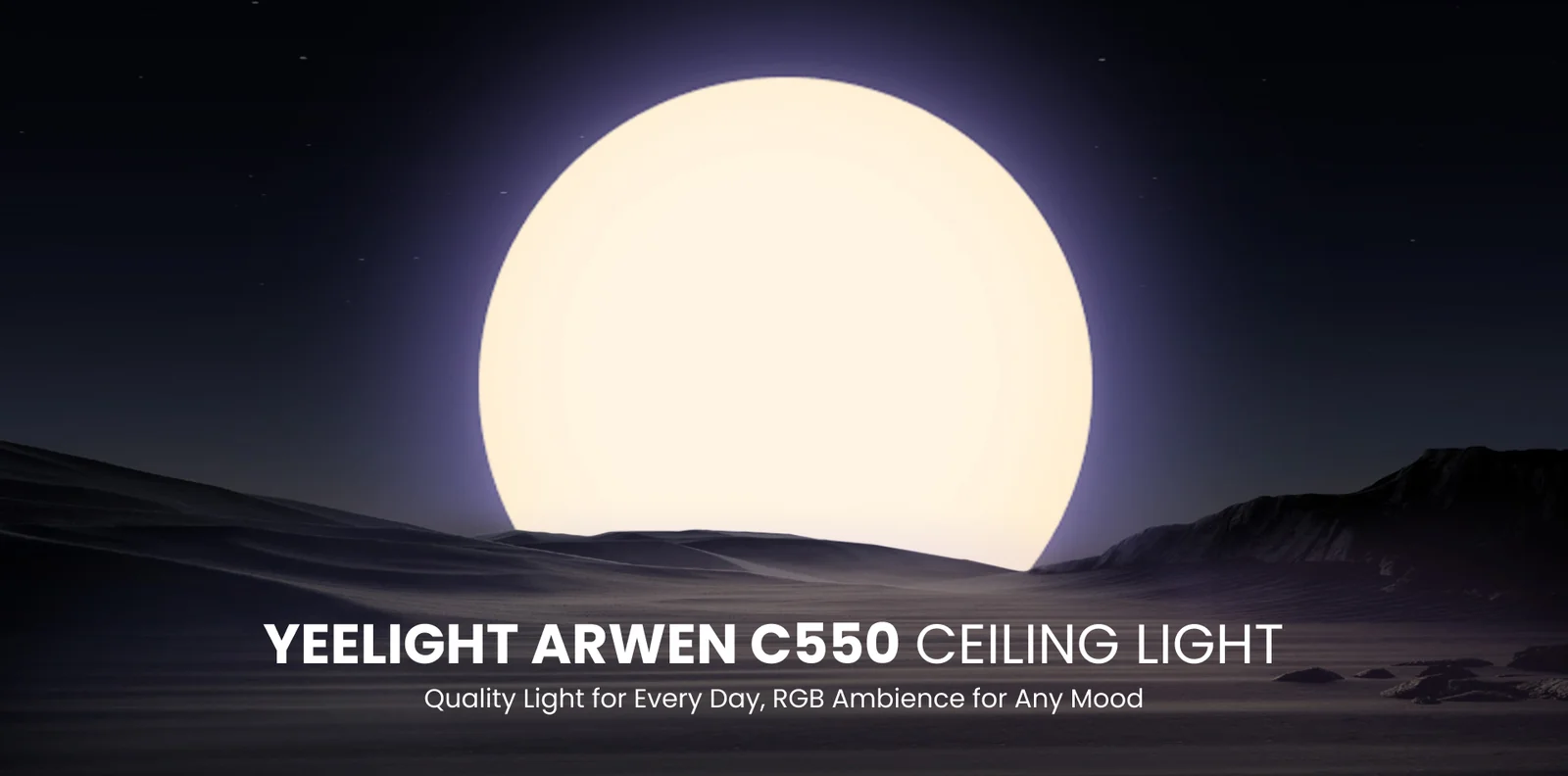 Yeelight Arwen 550C feature panel showing main key visual banner