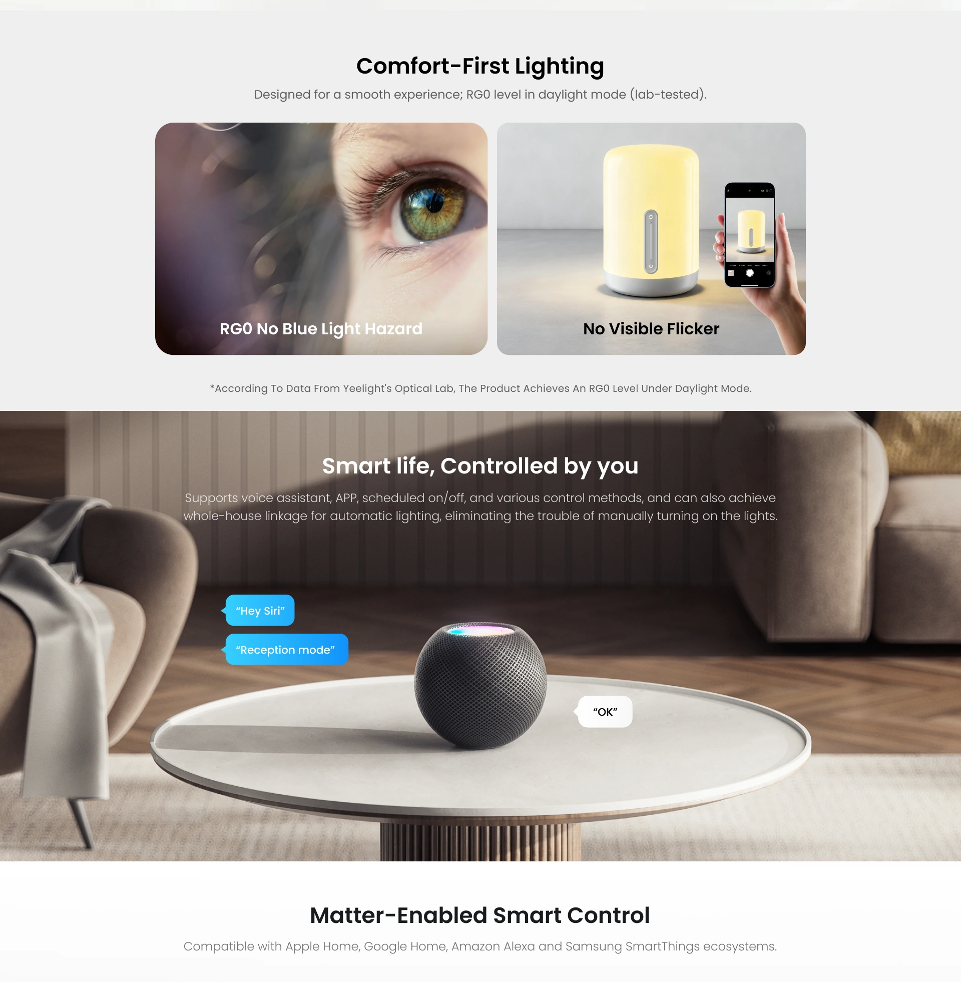 Smart LED Bedside Lamp D1 marketing section 3/5