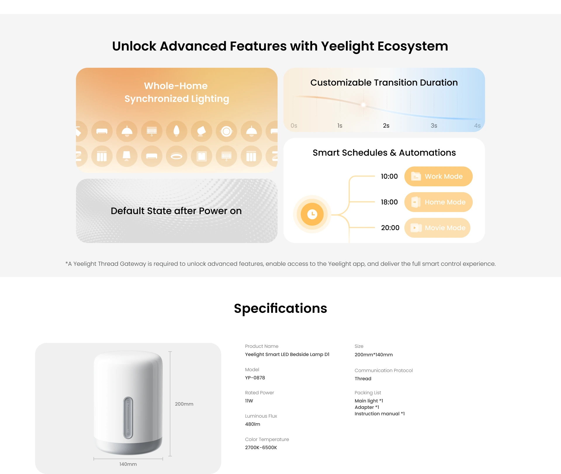 Smart LED Bedside Lamp D1 marketing section 5/5
