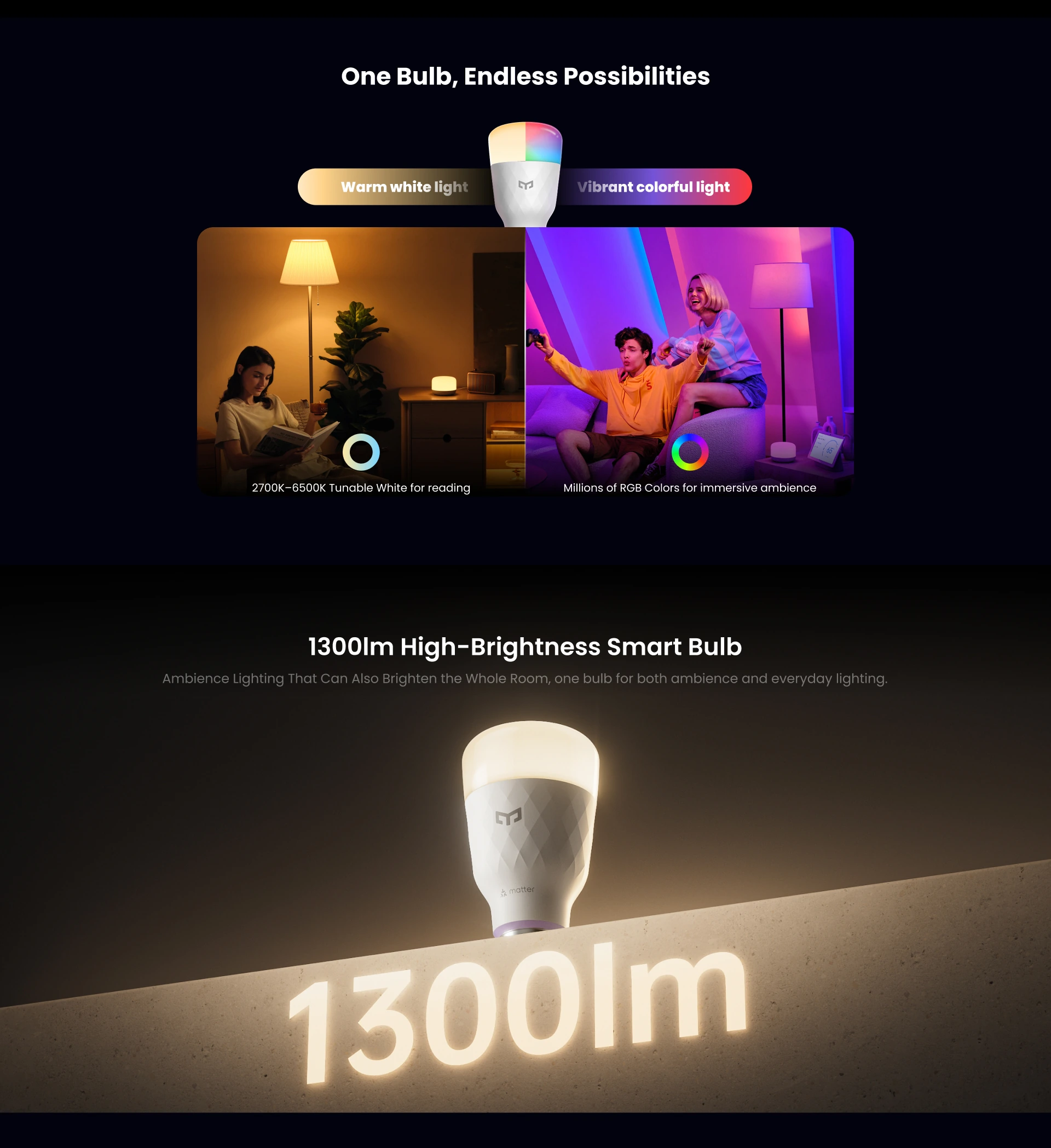 Smart LED Bulb D1 marketing section 1/5