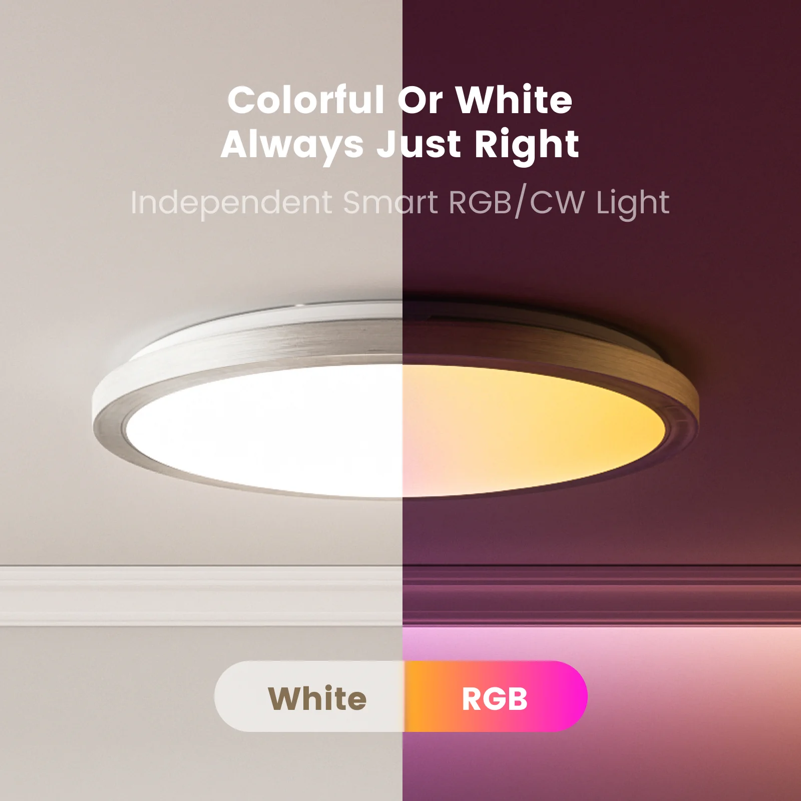 Yeelight Jupiter D RGB Ceiling Lamp feature panel showing color modes