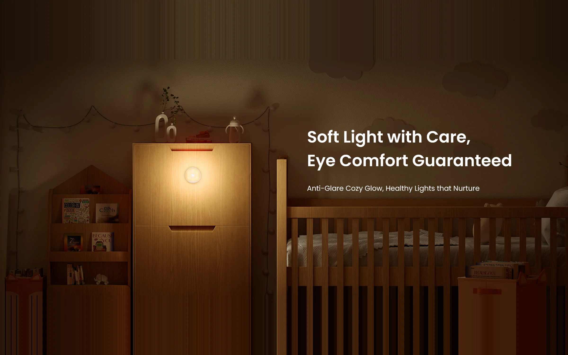 Yeelight Polaris2 Night Light hero banner showing nighttime ambient setup