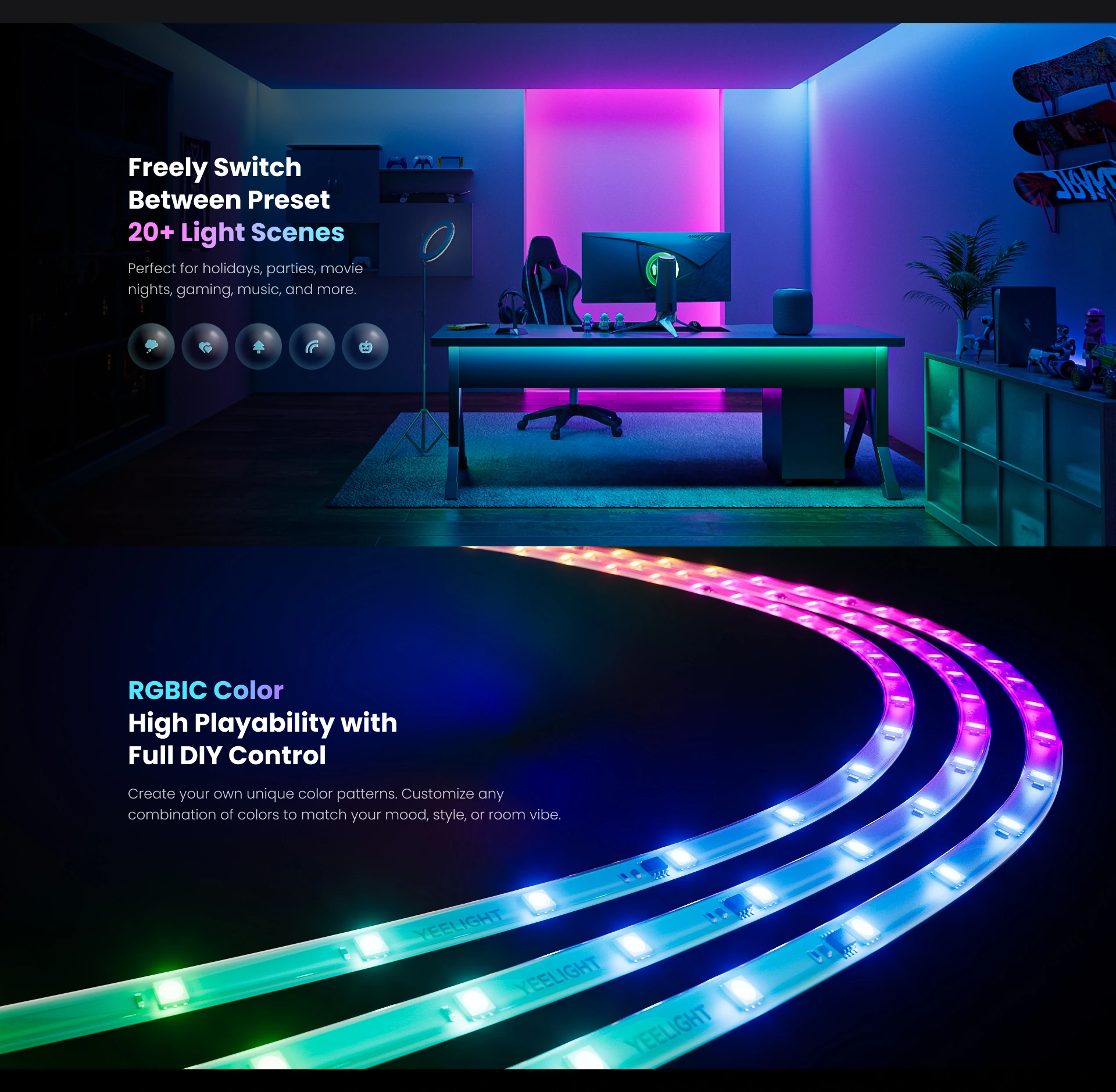 Smart LED Strip Lights D1 marketing section 1/5